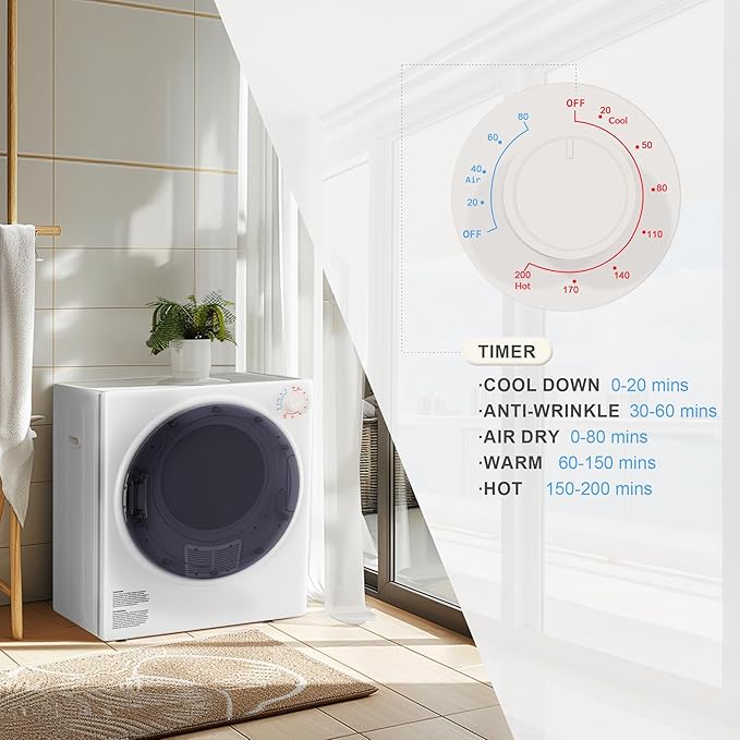 Elevon 800W Portable Clothes Dryer 2.6 cu.ft Electric Drying Machine - Image 4