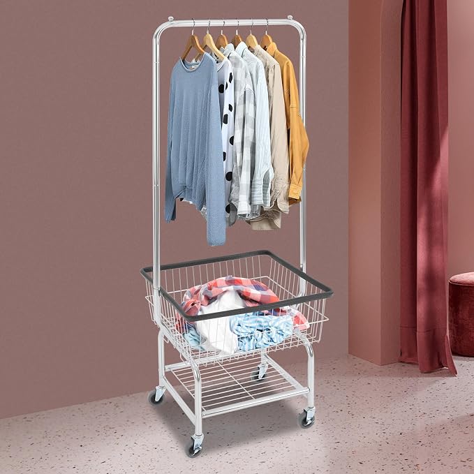 Laundry Cart Mobile Laundry Basket - Image 8