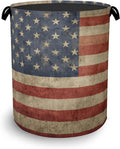 Vintage Flag Laundry Basket, Oxford Cloth Laundry Hamper by Unknown