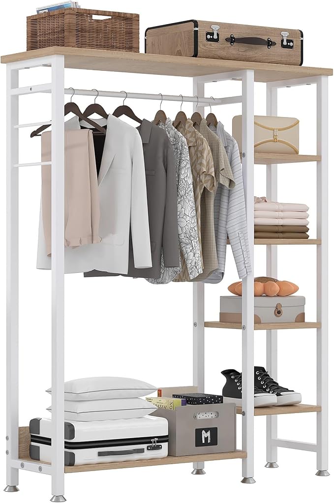 VECELO Open Garment Clothing Rack, Free-Standing Heavy Duty Storage Closet by VECELO