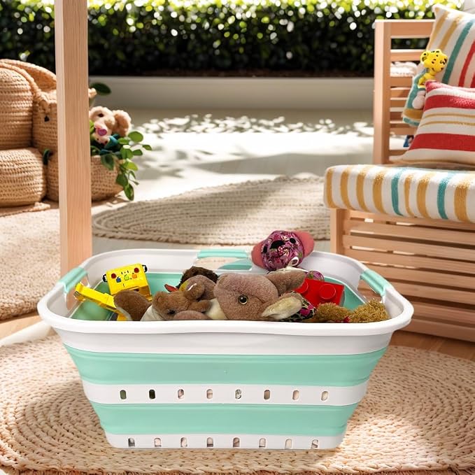 SAMMART 42L Set of 2 Plastic Foldable Storage Basket/Container - Image 4