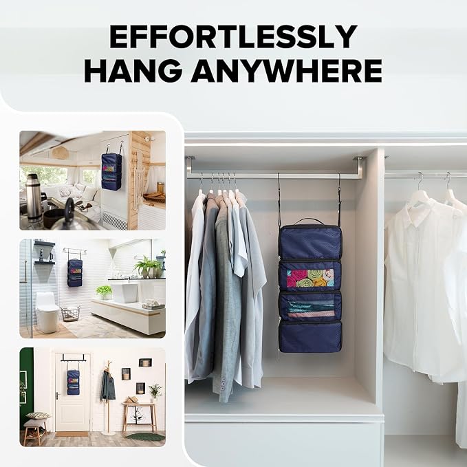 Suitcase Organizer, Travel Luggage Organizer Hanging Shelves Packing Cube - Image 4