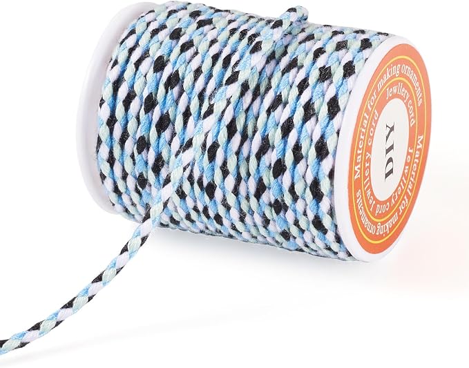 1.5 mm Braided Cotton Cord Macrame Metallic Colorful Thread 4-Ply Twisted - Image 6