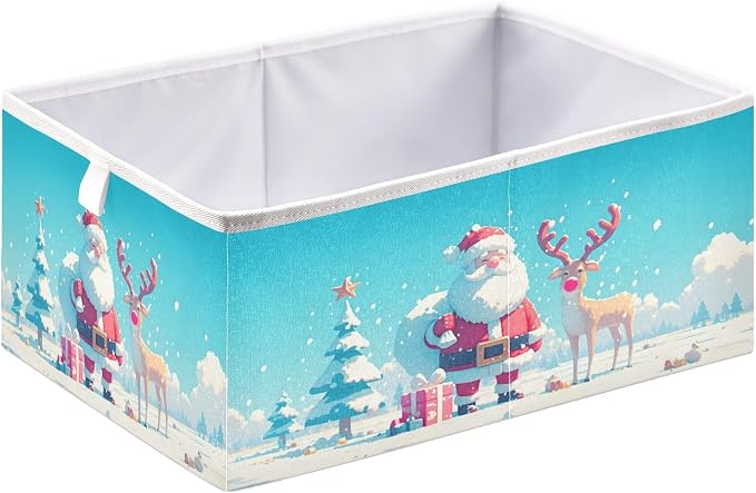 senya Large Storage Bins Christmas Santa Claus Deer Collapsible Foldable - Image 2