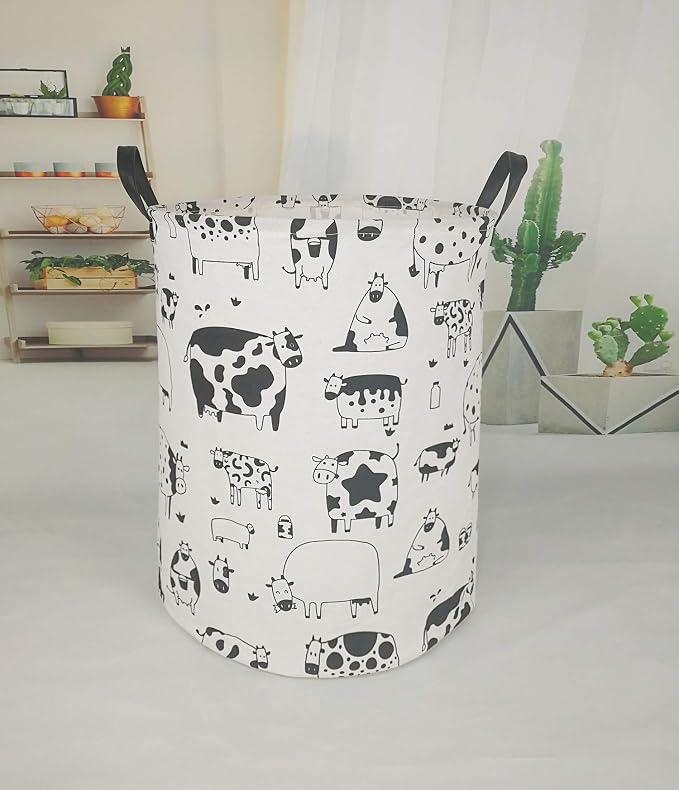 KUNRO Round Laundry Gift Basket Storage Hamper, Clothes Storage Organizer Bins - Image 2