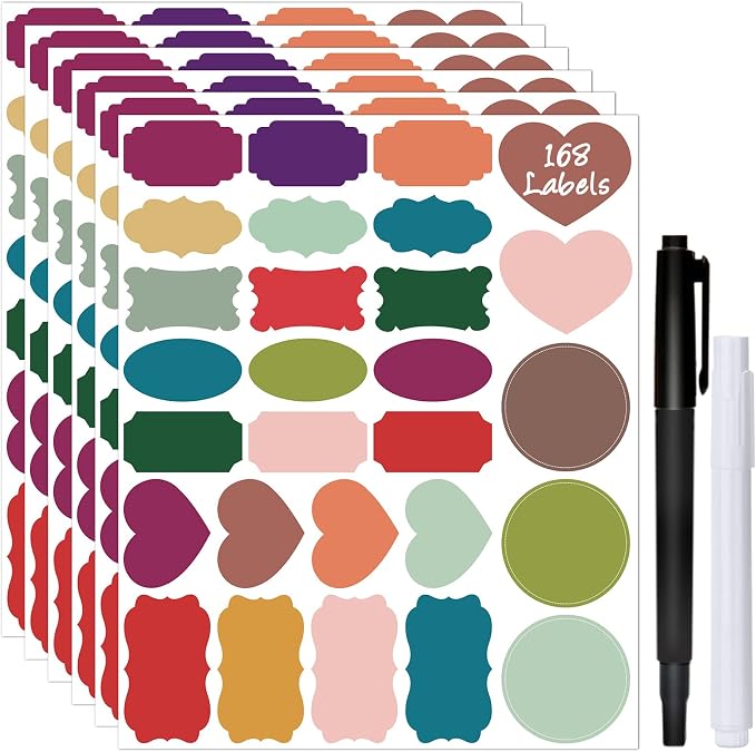 Colored Label Stickers, Removable Chalkboard Labels by JaoNanl