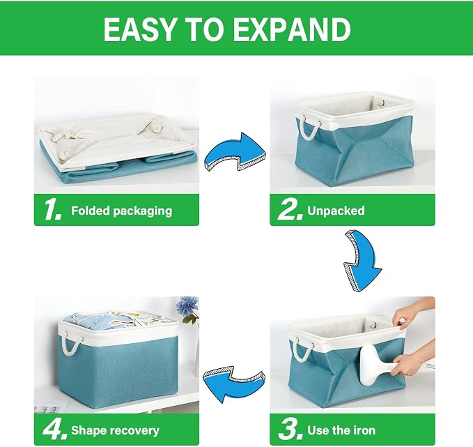 Bidtakay Large Storage Baskets for Shelves 3 Pack 16x11.8x11.8 Inch Storage - Image 6