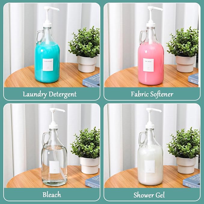 64 OZ Laundry Detergent Dispenser by VEGEVIGI, Glass Liquid Laundry Soap - Image 7