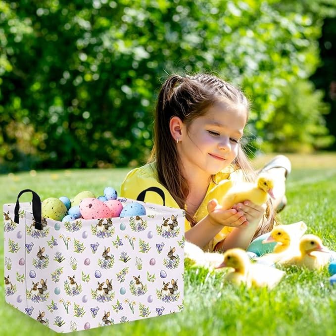 Rectangular Cute Easter basket, Easter basket empty, Storage Basket - Image 2