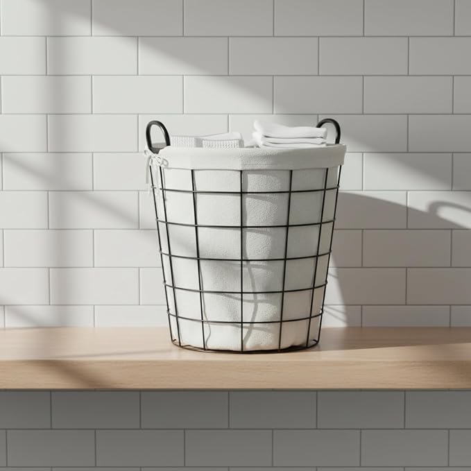 16" Diameter Laundry Basket Metal Wire - Image 4