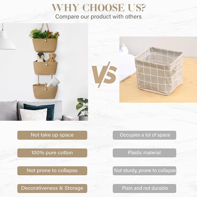 TeoKJ 3-Tier Hanging Baskets for Storage - Image 5