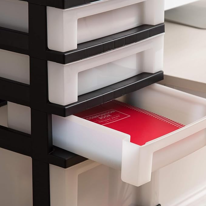 IRIS USA 2 Pack 7-Drawer Plastic Storage Rolling Organizer Cart - Image 8