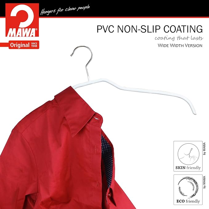 Mawa by Reston Lloyd Non Slip Space Saving Wide Width Clothing Hanger, Style - Image 3