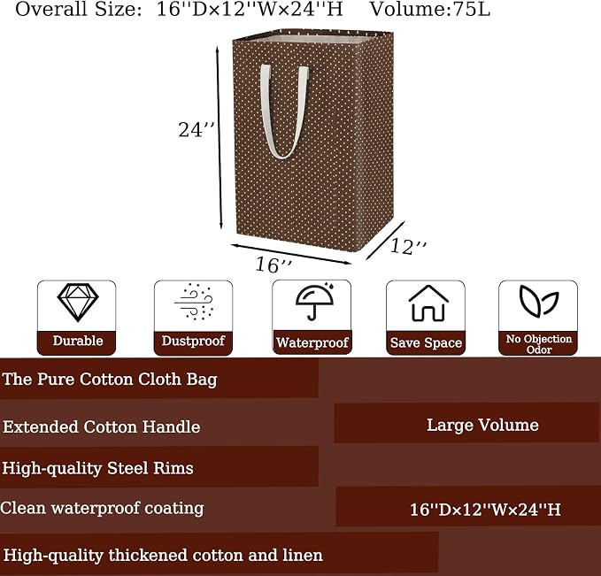 Waterproof Laundry Hamper Collapsible Laundry Basket Leather Handle Laundry Bag - Image 2