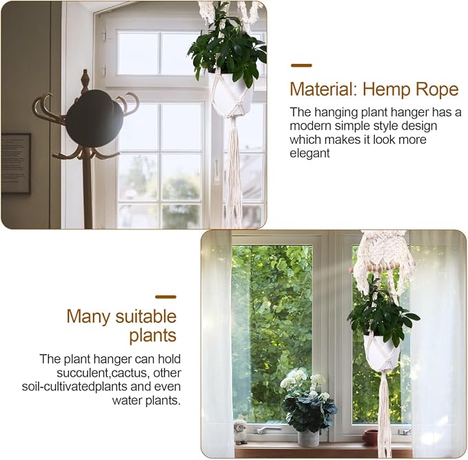 Macrame Plant Hanger Owl Indoor Hanging Planter Basket Decorative Flower Pot - Image 3