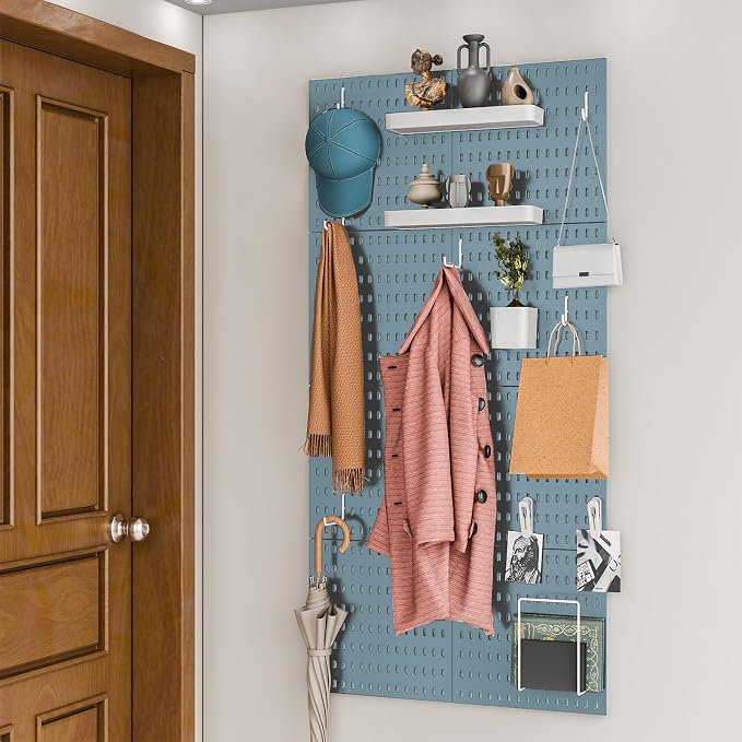 8-Pack 22"x44" Plastic Pegboard Panels Durable Modular Organizer Boards - Image 3