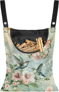 2 Pcs Floral Hummingbird Print Clothespin Bag by LJMKZJN