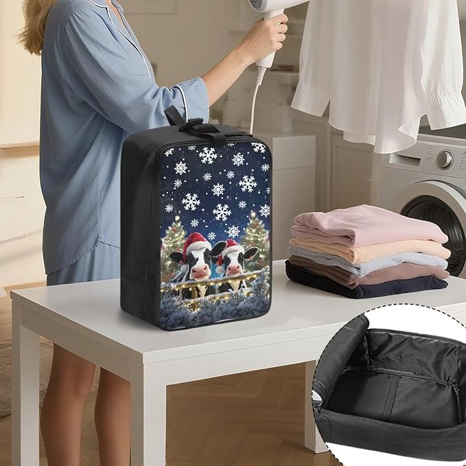 Christmas Cow Printed Clothes Iron Storage Bag Polyester Organizer Case - Image 3