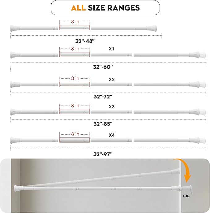 1.1 Inch Diameter Tension Closet Rods - Image 5