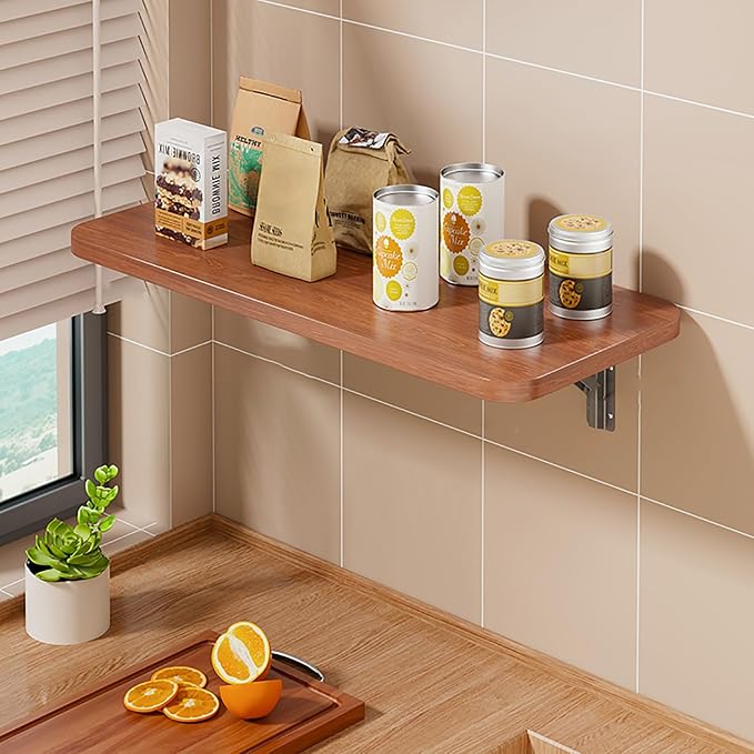 Wall Mounted Folding Table Desk Kitchen Dining Table Floating Foldable Table by Unknown