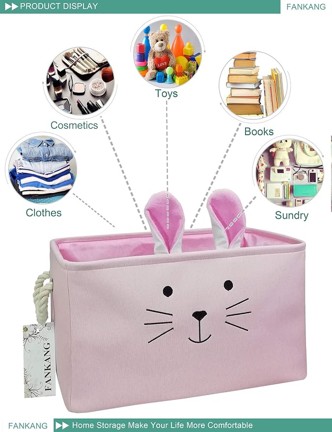 FANKANG Rectangular Fabric Storage Bin Box Laundry Basket - Image 3