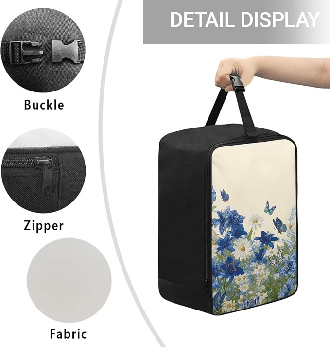 Steamer Carrying Case Daisy Lily Butterfly Lightweight Zippered Organizer - Image 5