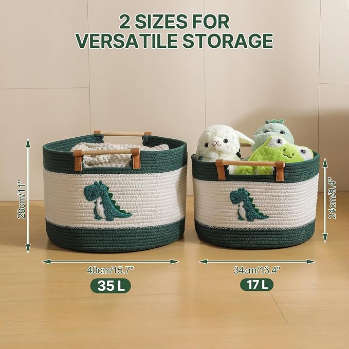 Large Blanket Basket 35L Cotton Rope Basket - Image 5