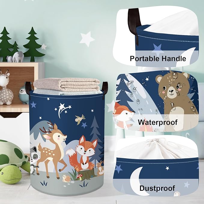 Night Camping Laundry Hamper Picnic Large Storage Basket Bonfire Collapsible - Image 4