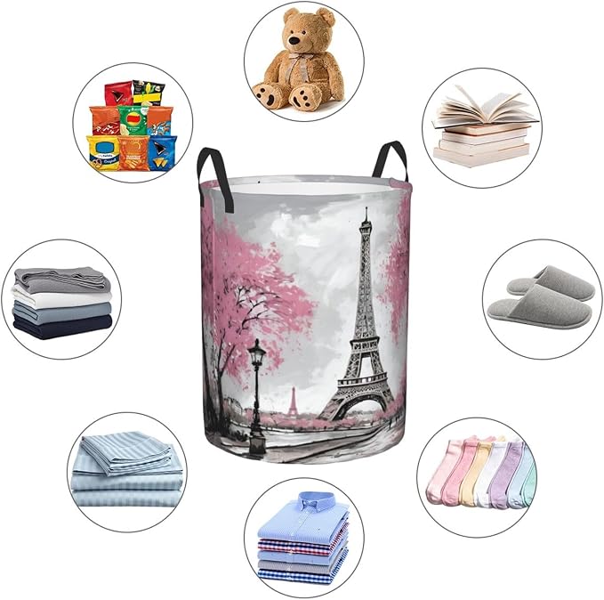 Paris Eiffel Tower Laundry Hamper Bag - Image 5