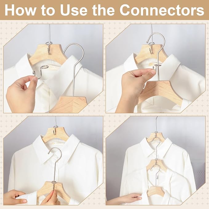 Sosation 45 Pcs Clothes Hanger Extender Connector Hooks Space Saving Hooks - Image 5