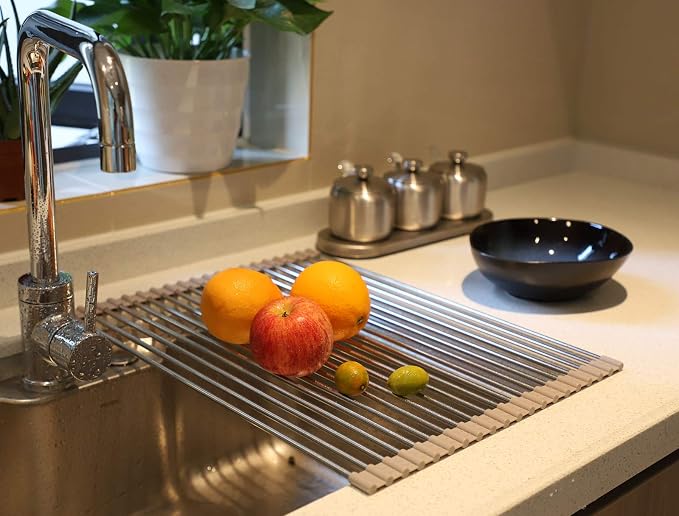 Ahyuan Roll up Dish Drying Rack Over The Sink Kitchen Roll up Sink Drying Rack - Image 6