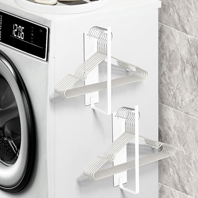 2 Pack Magnetic Hanger Holder for Laundry Room, Space-Saving Hanger Organizer by FODIENS