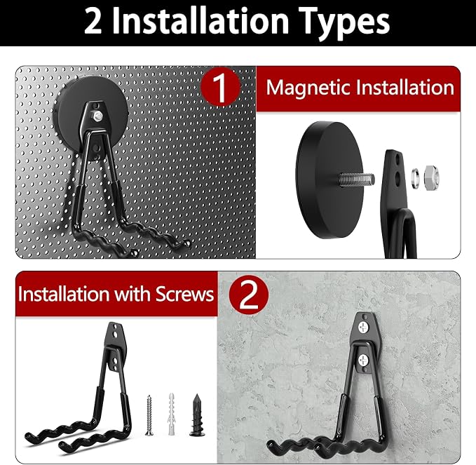 3-H Hook Magnets Heavy Duty 2 Large, 2 Small, J Shape Strong Magnetic Hooks - Image 6