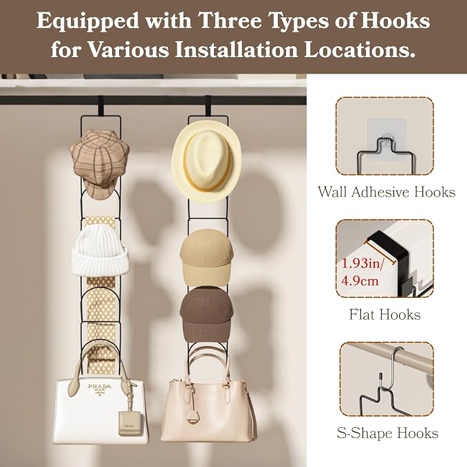 18 Pack Over The Door Hat Organizer - Image 7