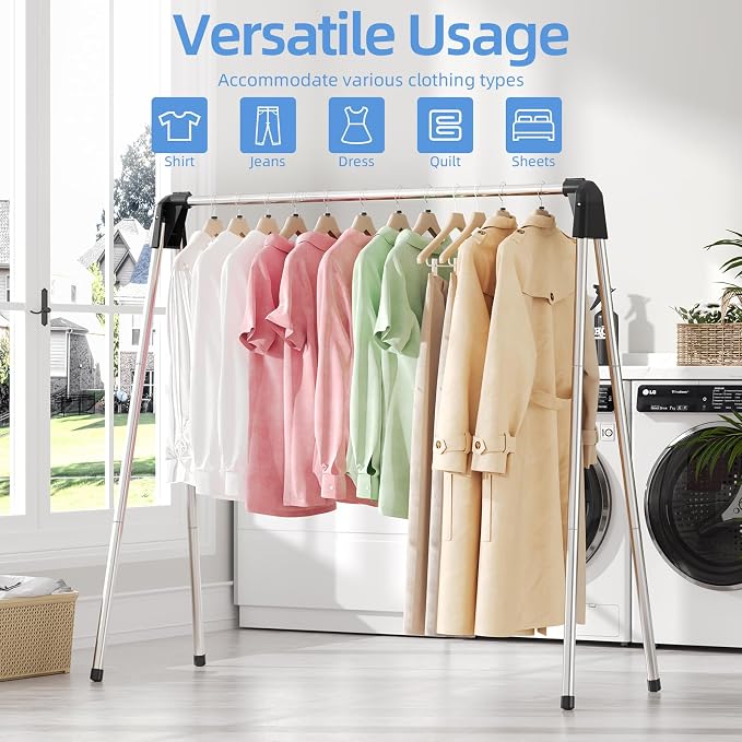APEXCHASER Clothes Drying Rack Foldable, 55 Inch Laundry Rack Indoor Outdoor - Image 6