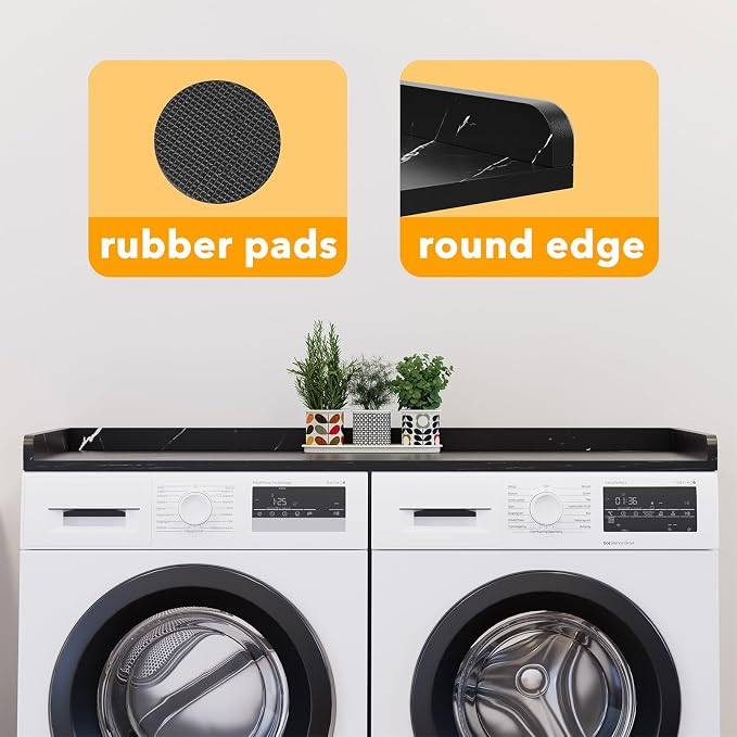 SpaceAid Washer Dryer Countertop, Laundry Wood Shelf Topper - Image 7