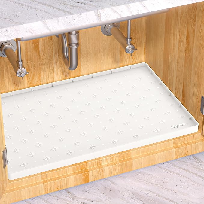 Sdpeia Under Sink Mat 22"×19" Waterproof Silicone Cabinet Liner & Sink Protector by Sdpeia