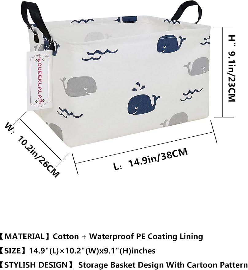 QUEENLALA Rectangular Laundry Hamper/Foldable Nursery Laundry Basket - Image 2