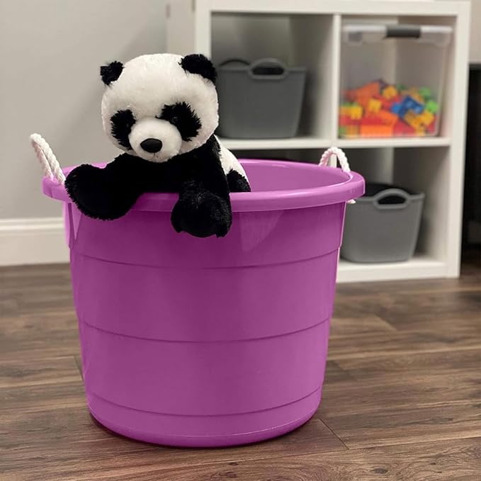 HOMZ 2-Pack Utility Tub, Large Plastic Storage Bucket - Image 2