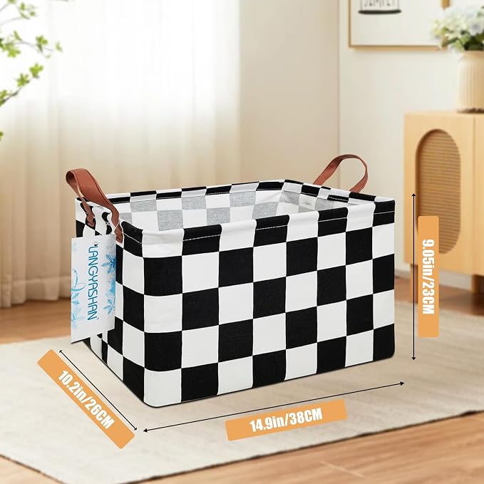LANGYASHAN Rectangular Storage Bin Collapse Canvas Fabric Cartoon Storage Basket - Image 2