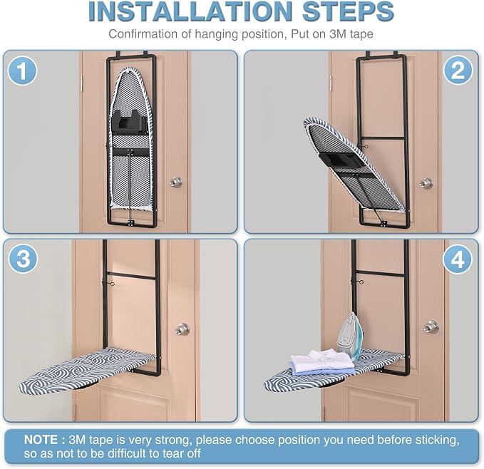KINGBOARD Over Door Ironing Board, Hanging Ironing Board - Image 7