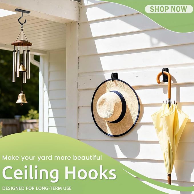 AJART Ceiling Hooks for Hanging Plants: Iron Plant Hanger for Wall Mount - Image 4