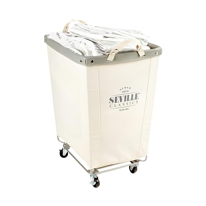 Seville Classics Large Commercial Heavy Duty Rolling Steel Frame Laundry Hamper by SevilleClassics