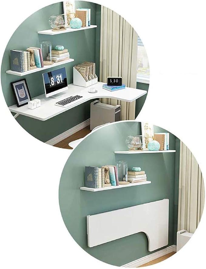 Corner Wall-Mounted Drop-Leaf Table L-Shaped Wall-Mounted Folding Table Folding - Image 5