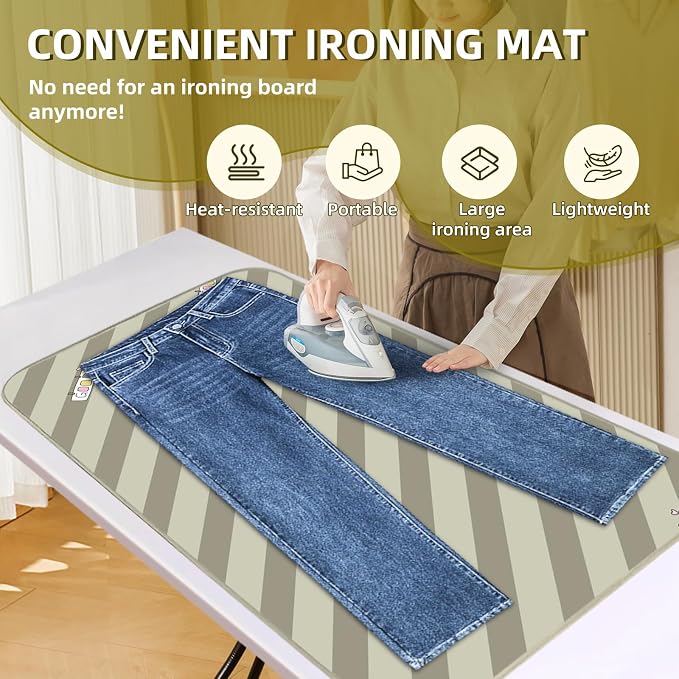 Portable Ironing Mat, Foldable Heat-Resistant Ironing Pad for - Image 4