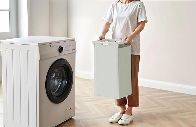 Laundry Hamper with Shelf, Laundry Basket 4 Section, Laundry Sorter with - Image 7