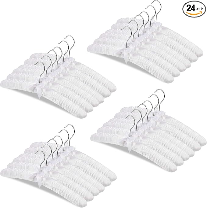 Jetec 24 Pieces Satin Padded Hangers by Jetec