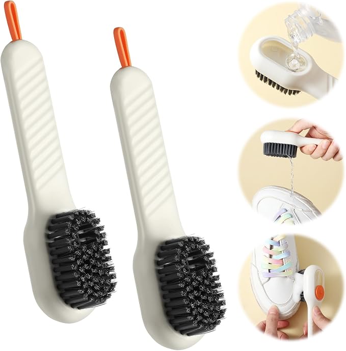 2 Pcs 2 in 1 Multifunction Cleaning Brush Shoe Laundry Brush Liquid Box Soap by WY+LIGHTING+LEVEL
