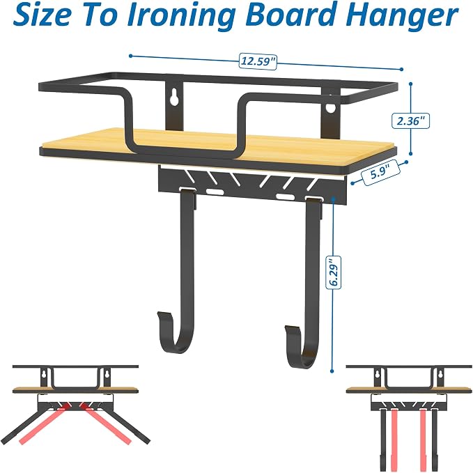 efluky Ironing Board Hanger Wall Mount, Ironing Board Holder Organizer - Image 2