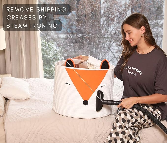 Bear Animal Basket, Large Cotton Rope Storage Basket, Woven Laundry Hamper - Image 5